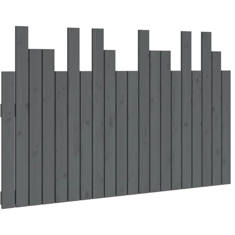 Image of Vidaxl Wall Headboard Grey 127.5X3X80 Cm Solid Wood Pine, Grey 824790