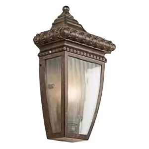 Image of Outdoor IP44 Wall Light Brushed Bronze LED E14 60W
