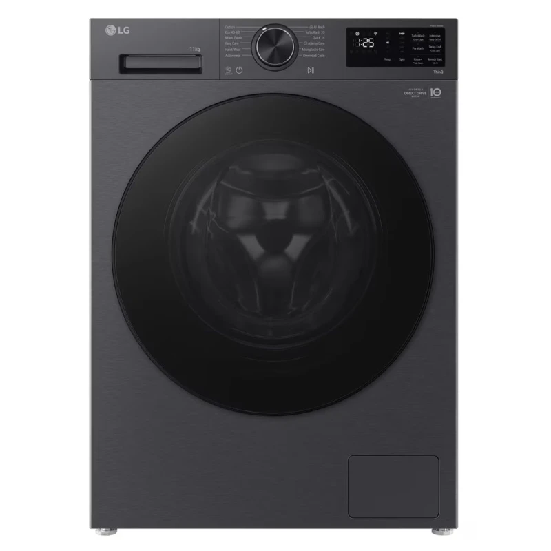 Image of LG F4X5011TBB 11kg TurboWash Steam Washing Machine - BLACK STEEL F4X5011TBB