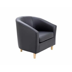 TC Office Lux Tub Armchair with Wooden Feet, Black