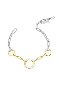 Image of Open Circle Chain Link Bracelet with Yellow Gold Plating