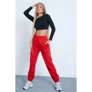 Image of I Saw It First Red Pintuck Oversized Joggers - Red