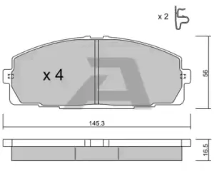 image of AISIN Brake pad set Premium ADVICS by AISIN with acoustic wear warning BPTO-1914 Brake pads,Brake pad set, disc brake TOYOTA,Hiace IV Bus (_H1_, _H2_)