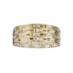 image of Impex Lola 6 Light Flush Ceiling Light Gold