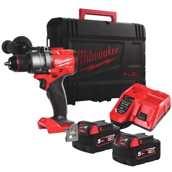 image of Milwaukee M18 FPD3 Fuel 18v Cordless Brushless Combi Drill 2 x 5ah Li-ion Charger Case