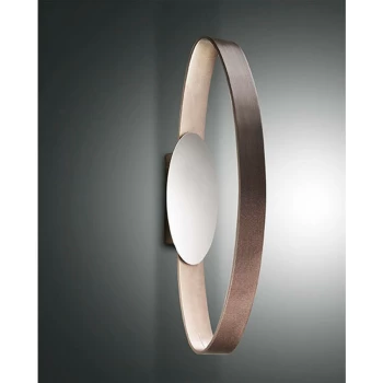 Image of Fabas Luce Lighting - Fabas Luce Gaby Integrated LED Wall Light Metallized Brown Glass, IP44