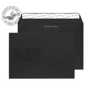 Image of Creative Colour Wallet PS Window Jet Black 120gsm C5 162x229mm