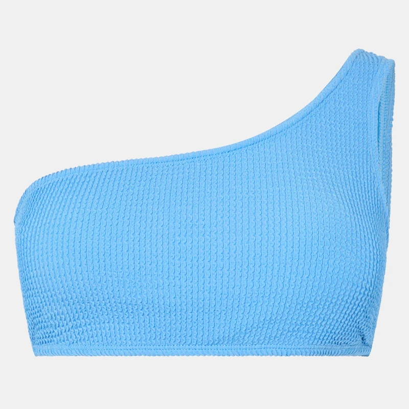 Image of Jack Wills Asymmetric Crinkle Bikini Top - Blue Blue 8