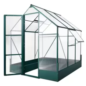 image of Outsunny Walk-in Greenhouse Garden Polycarbonate Aluminium W/ Smart Window 6x6ft