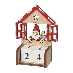 Image of Wooden Santa Count Down To Christmas Advent