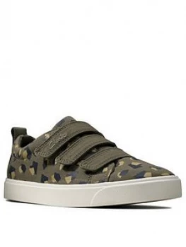 Image of Clarks City Vibe Canvas Shoe - Camo, Size 1 Older