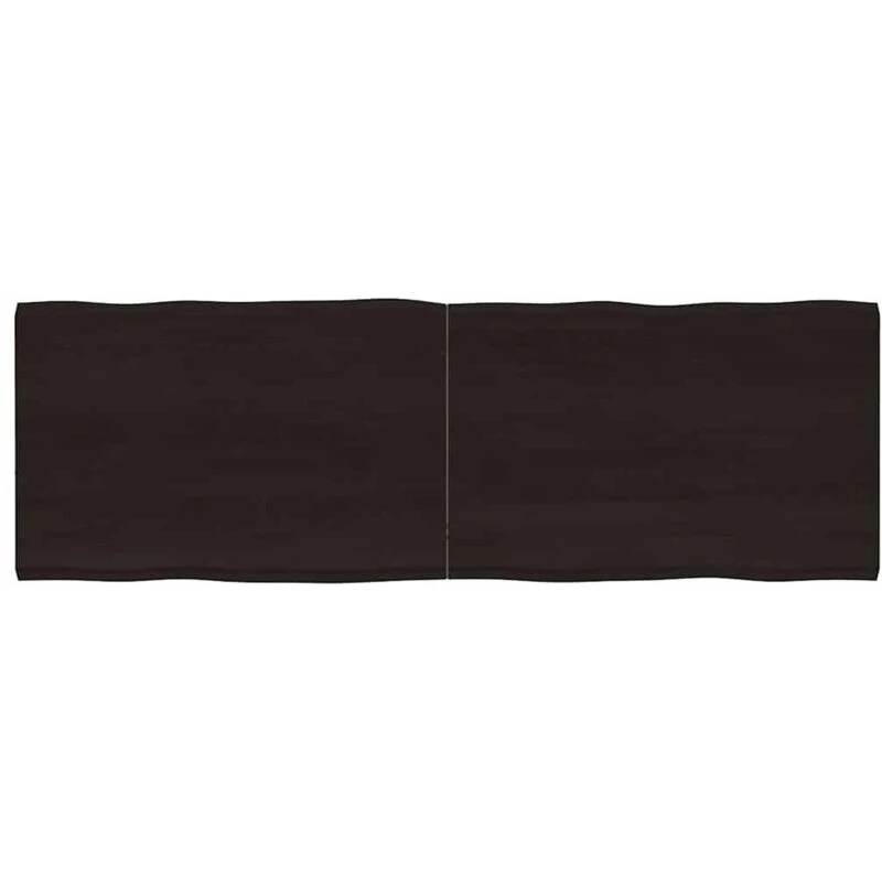 Image of Vidaxl Table Top Dark Brown 180X60X(2-4) Cm Treated Solid Wood Live Edge, Brown 364044