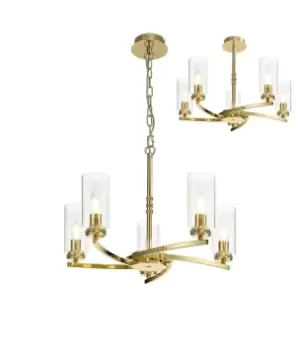 Image of Ceiling Pendant, Semi Ceiling, 5 x E14, Polished Gold