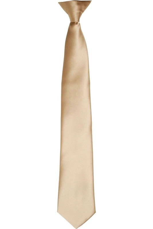 Image of Premier Premier Satin Tie in Khaki Khaki One Size Unisex 5063470360642
