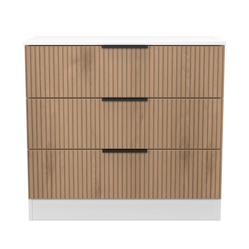Image of Welcome Furniture Ready Assembled Java 3 Drawer Chest, White JAV010SEWM