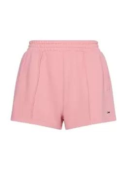 image of Tommy Hilfiger Denim Essential Elasticated Sweat Shorts In Pink - Size M