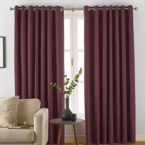 Image of Moon Premium Thermal Blackout Eyelet Curtains Berry, Berry / 229 x 183cm
