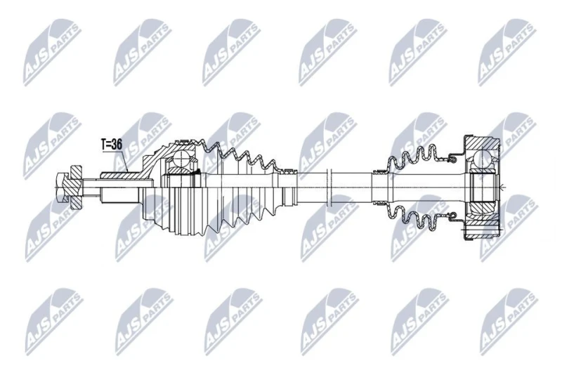 Image of NTY NPW-AU-107 Drive shaft Front Axle Left Drive Shaft (13)