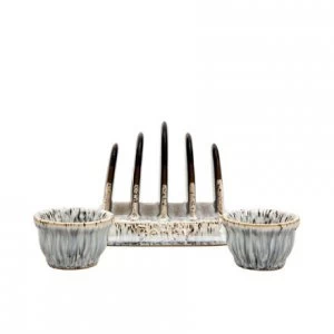 Image of Denby Halo Toast Rack Egg Cup Gift Set