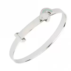Image of Recycled Silver & Enamel Rainbow Bangle B5370