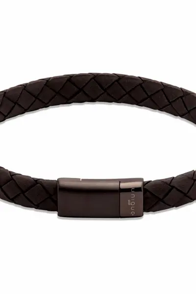 Image of Unique And Co Mens Unique & Co Black Plated steel bracelet - One Size