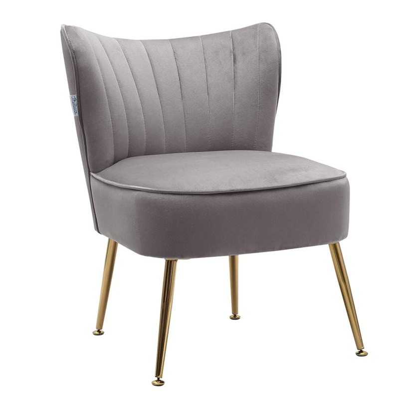 Image of Kabinet UK Modern Armless Wingback Accent Chair Grey unisex One size
