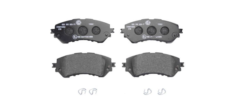 Image of HELLA 8DB 355 025-711 Brake pad set not prepared for wear warning indicator, with accessories Brake Pad Set,disc brake (402)