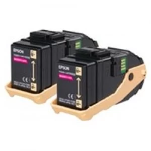 Image of Epson AL-C9300N Double Pack Toner Cartridge Magenta 7.5k x2