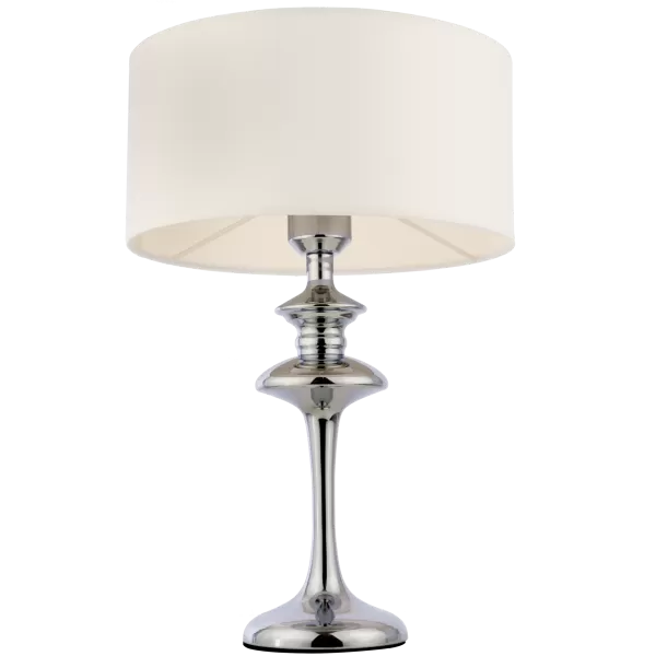 image of Abu Dhabi Table Lamp With Round Shade Silver, E27