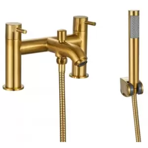 image of Kartell - TAP142OT K-Vit Brassware Ottone Bath Shower Mixer, Brushed Brass