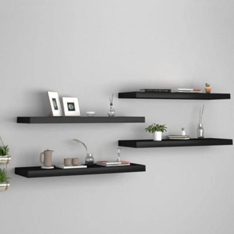 Image of VIDAXL Vidaxl - Floating Wall Shelves 4 pcs Black 80x23.5x3.8cm mdf 8720286074688