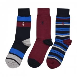Image of Pringle 3 Pack Stripe Socks - Navy