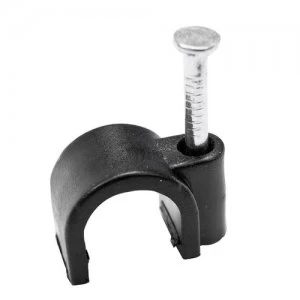 Image of Zexum Black Round Cable Clips 100 Pack - 10mm