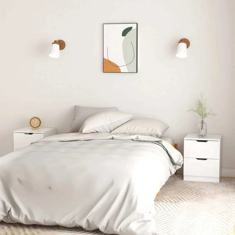 Image of VIDAXL Bedside Cabinets 2 pcs High Gloss White 40x40x50cm Engineered Wood vidaXL 8720286343340
