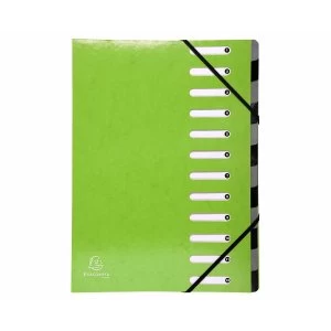 Image of Exacompta Cardboard, Blank Divider, 12 Part, A4, Lime