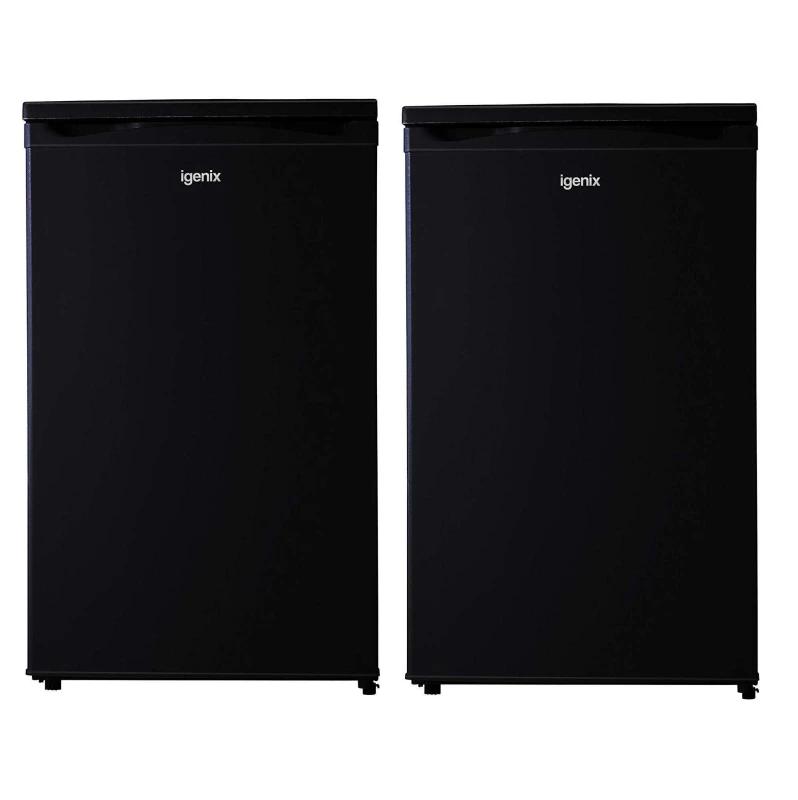 Image of Igenix Freestanding Under Counter Larder Fridge & Freezer Set Black