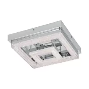 image of Eglo Fradelo Square Chrome and Crystal Ceiling Light Large