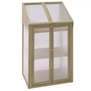 image of Neo Ghouse-1-wood Mini Wooden Greenhouse - Brown