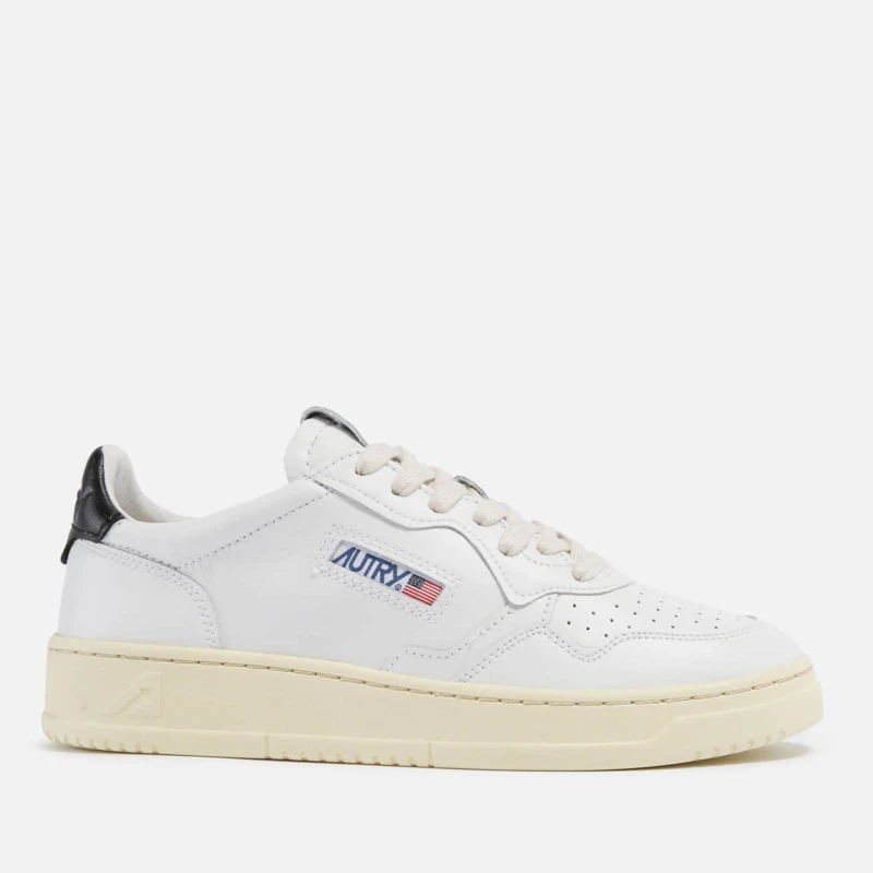 Image of Autry Medalist Leather Court Trainers Black-White female UK 4