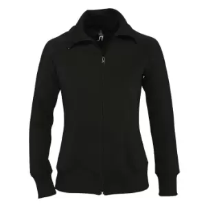 image of SOLS Womens/Ladies Soda Full Zip Active Sweat Jacket (M) (Black)