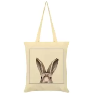 Image of Inquisitive Creatures Hare Tote Bag (One Size) (Cream) - Cream