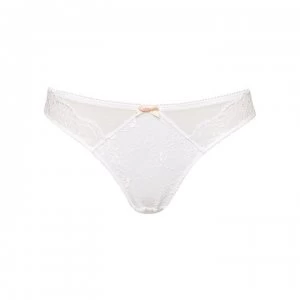 image of Figleaves Juliette Lace Brazilian Briefs - White