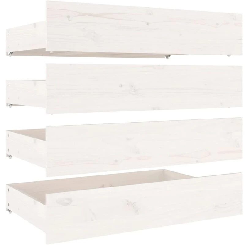 Image of VIDAXL Bed Drawers 4 pcs White Solid Wood Pine Vidaxl 8720286999400
