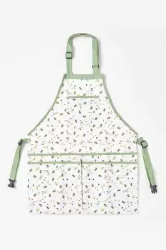 Image of Gardening Apron with Floral Bee Design