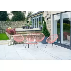 Image of Rio 4 Seater Garden Bistro Set - Pink