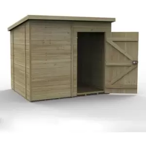 image of 8' x 6' Forest Timberdale 25yr Guarantee Tongue & Groove Pressure Treated Windowless Pent Shed (2.5m x 2.02m) - Natural Timber