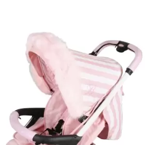 image of My Babiie Pram Hood Fur Trim - Pink