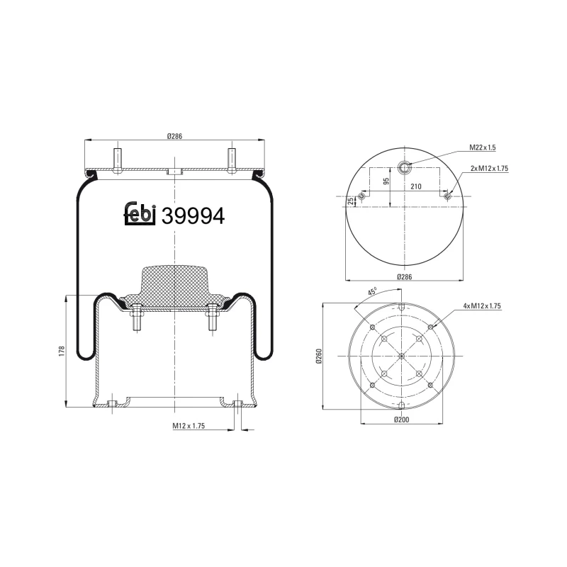 Image of FEBI BILSTEIN 39994 Boot, air suspension Boot,air suspension (324)