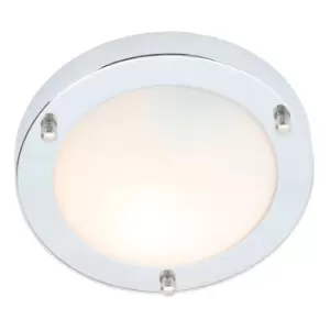 image of Spa 180mm Delphi Flush Ceiling Light Opal Glass and Chrome