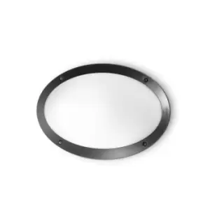 image of Maddi 1 Light Diffuser Outdoor Flush Ceiling Wall Light Black IP66 E27